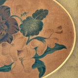 Early, Small Floral Theorem on Velvet in Period Frame with Gold Mat