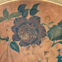 Early, Small Floral Theorem on Velvet in Period Frame with Gold Mat