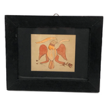 19th C. Watercolor of Eagle with Arrows and Flower