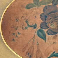 Early, Small Floral Theorem on Velvet in Period Frame with Gold Mat