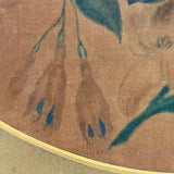 Early, Small Floral Theorem on Velvet in Period Frame with Gold Mat