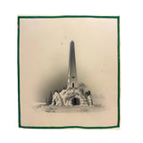 Lonely at the Top: c. 1830s Graphite and Charcoal Drawing of Obelisk Monument