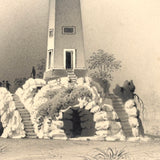 Lonely at the Top: c. 1830s Graphite and Charcoal Drawing of Obelisk Monument