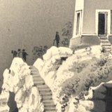 Lonely at the Top: c. 1830s Graphite and Charcoal Drawing of Obelisk Monument