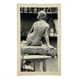 Seated Nude with Back Turned, Lovely Old Snapshot of Artist's Studio