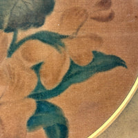Early, Small Floral Theorem on Velvet in Period Frame with Gold Mat
