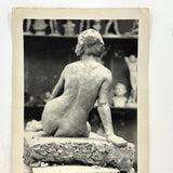 Seated Nude with Back Turned, Lovely Old Snapshot of Artist's Studio