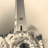 Lonely at the Top: c. 1830s Graphite and Charcoal Drawing of Obelisk Monument