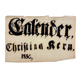 Calender, 1856, Dramatically Inked Fraktur Bookplate
