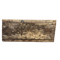 Long, Perfectly Weathered Antique Primitive Stool in Excellent Old White Paint