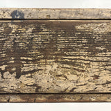 Long, Perfectly Weathered Antique Primitive Stool in Excellent Old White Paint