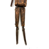 One Armed But Very Beautiful 19th Century Wood and Tin Articulated Figure