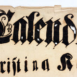 Calender, 1856, Dramatically Inked Fraktur Bookplate