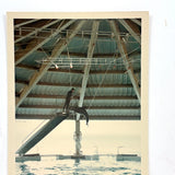 Iconic Feeling 1968 Seaworld-Type Dolphin Show Kodak Snapshot (With Man in White Coat)