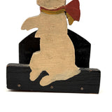 Excellent c. 1940s Pink Eared Bunny Folk Art Napkin Holder