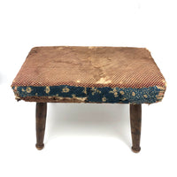 Much Loved 19th Century Cricket Stool in Early Calicos