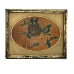 Early, Small Floral Theorem on Velvet in Period Frame with Gold Mat