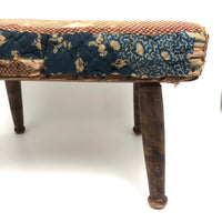 Much Loved 19th Century Cricket Stool in Early Calicos