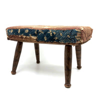 Much Loved 19th Century Cricket Stool in Early Calicos