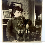 Fierce Looking Woman with Fierce Looking Dog, 1890s Photograph