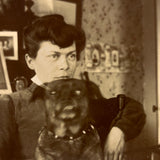 Fierce Looking Woman with Fierce Looking Dog, 1890s Photograph