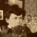 Fierce Looking Woman with Fierce Looking Dog, 1890s Photograph