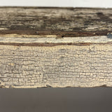 Long, Perfectly Weathered Antique Primitive Stool in Excellent Old White Paint