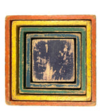 Excellent Old Painted Wood Nesting / Stacking Box Set with Jointed Corners, Beautifully Aged