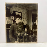 Fierce Looking Woman with Fierce Looking Dog, 1890s Photograph