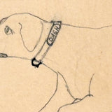Boy Riding Bird with Dog, Naive Graphite and Colored Pencil Drawing, c. 1880s