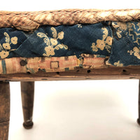 Much Loved 19th Century Cricket Stool in Early Calicos