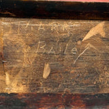 Very Wonderful 19th Century Paint Decorated Treen Book Box with Slide Opening, Signed Mark Bailey