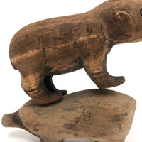 Homely Sweet Pair of Worn Wooden Animals
