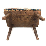 Much Loved 19th Century Cricket Stool in Early Calicos