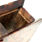 Very Wonderful 19th Century Paint Decorated Treen Book Box with Slide Opening, Signed Mark Bailey