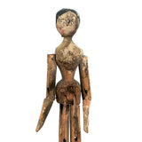 Impossibly Delicate, Beautifully Crusty Early Miniature Grodnertal Peg Doll