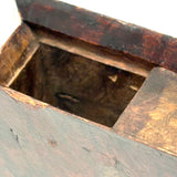 Very Wonderful 19th Century Paint Decorated Treen Book Box with Slide Opening, Signed Mark Bailey