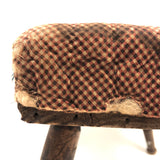 Much Loved 19th Century Cricket Stool in Early Calicos