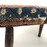 Much Loved 19th Century Cricket Stool in Early Calicos