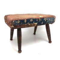 Much Loved 19th Century Cricket Stool in Early Calicos