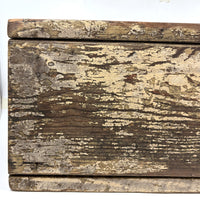 Long, Perfectly Weathered Antique Primitive Stool in Excellent Old White Paint