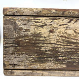 Long, Perfectly Weathered Antique Primitive Stool in Excellent Old White Paint