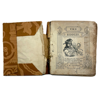 The Riddler, G.W Cottrell, Boston, 1845 - Amazing Wallpaper Covered Book of Word Puzzles