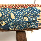 Much Loved 19th Century Cricket Stool in Early Calicos