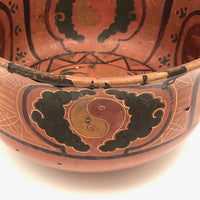 Antique Hand-painted Asian Buddhist Lacquer Bowl
