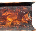 Very Wonderful 19th Century Paint Decorated Treen Book Box with Slide Opening, Signed Mark Bailey