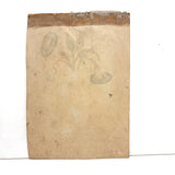 Mottled Urn on Marble Base with Morning Glories, Lovely c. Mid 19th Century Theorem Style Watercolor