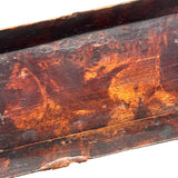 Very Wonderful 19th Century Paint Decorated Treen Book Box with Slide Opening, Signed Mark Bailey