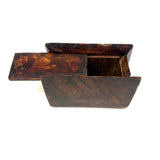 Very Wonderful 19th Century Paint Decorated Treen Book Box with Slide Opening, Signed Mark Bailey