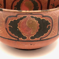 Antique Hand-painted Asian Buddhist Lacquer Bowl
